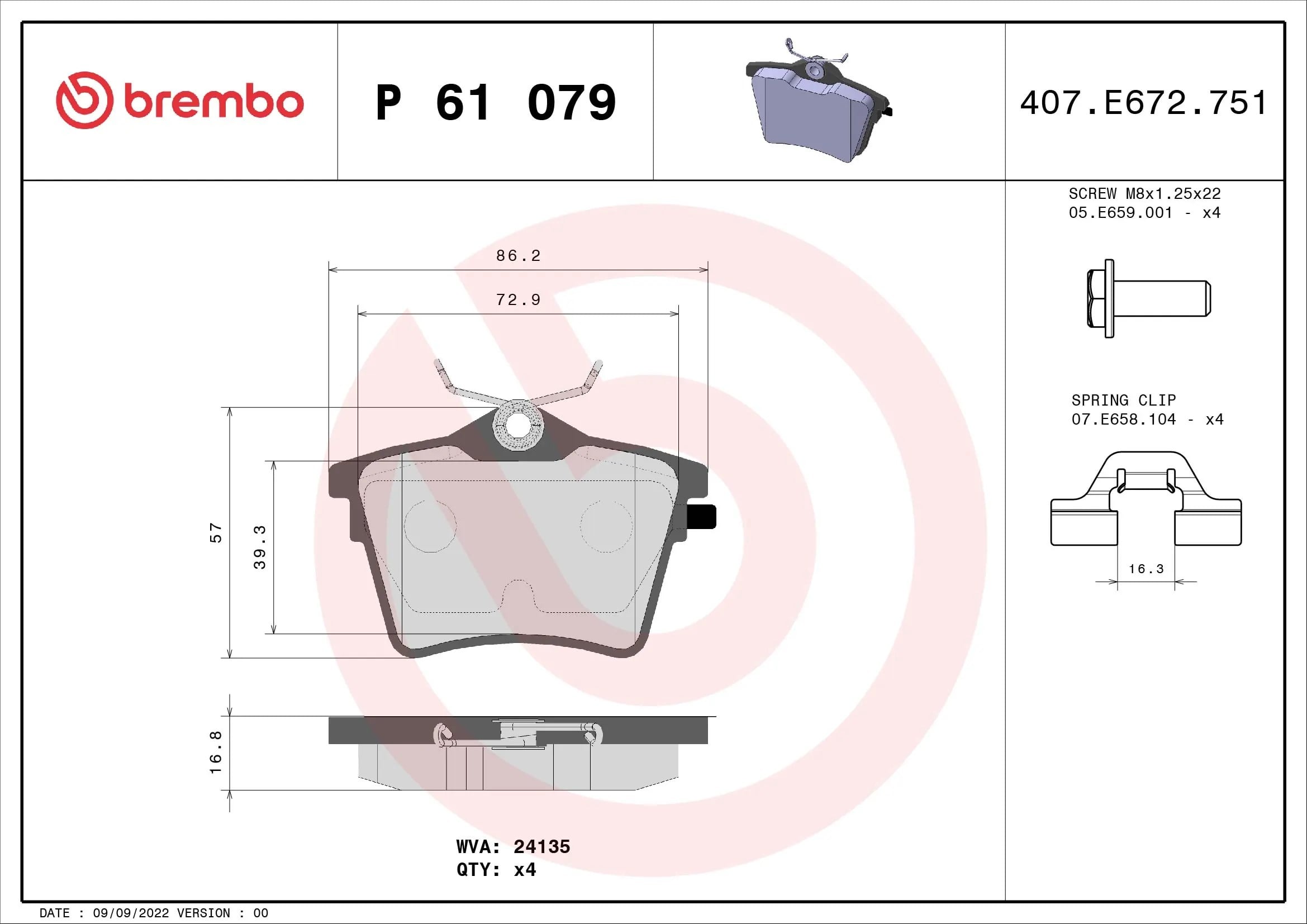 BREMBO P61079 Fren Balatası 1617264780 uygun fiyat hızlı kargo
