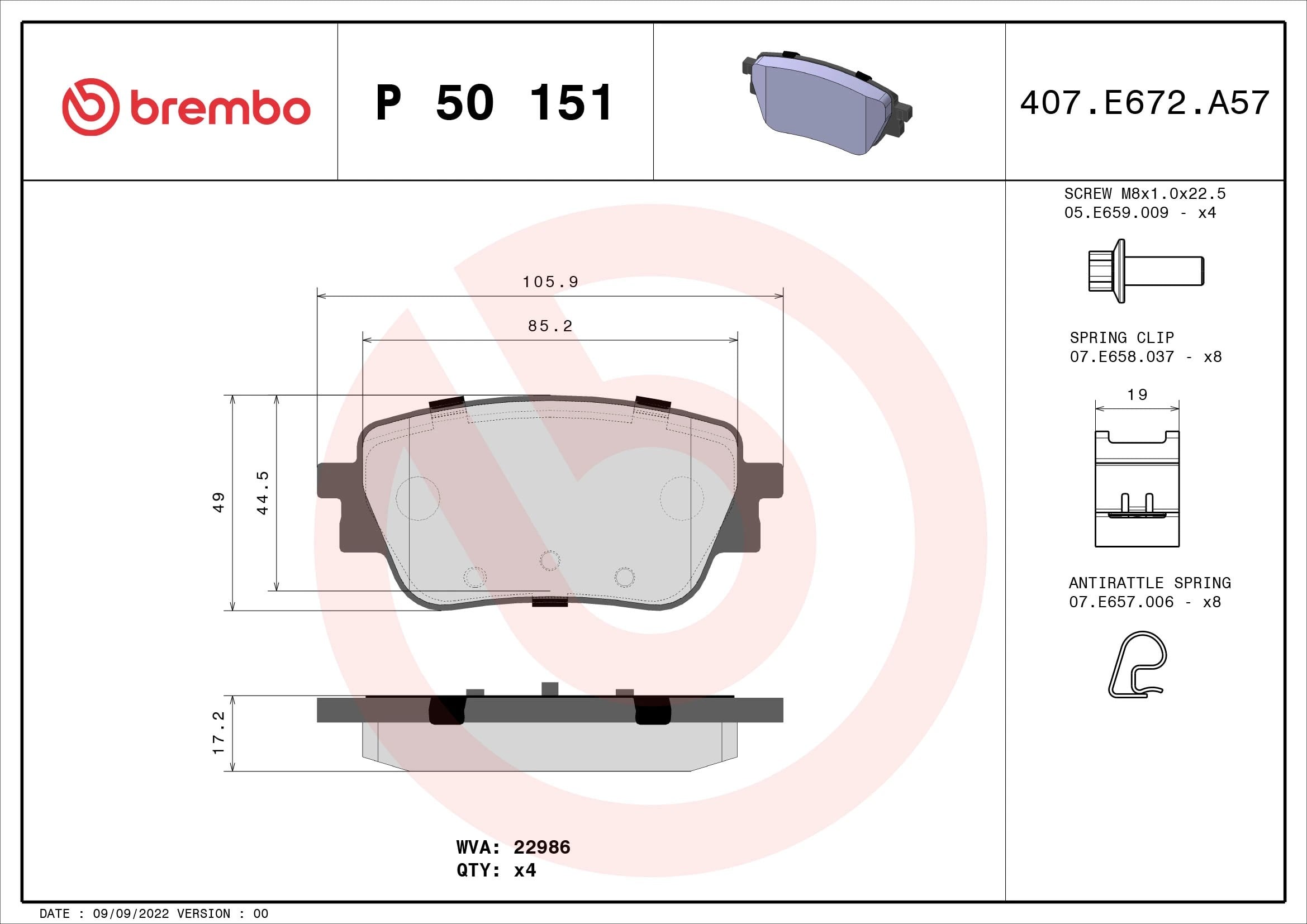 BREMBO P 50 151 Fren Balatası 0004204502 uygun fiyat hızlı kargo