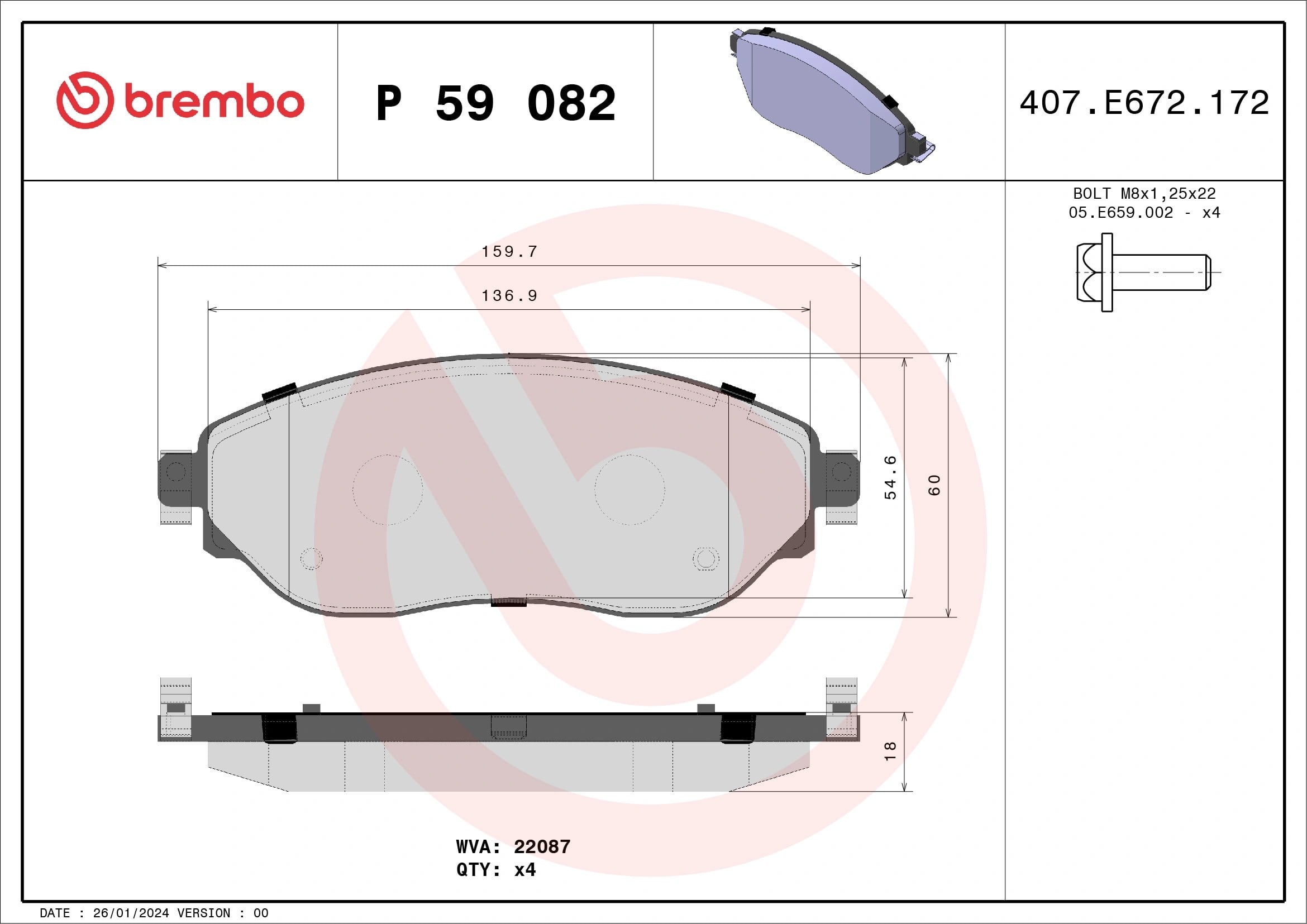 BREMBO P 59 082 Fren Balatası 0006000620046 uygun fiyat hızlı kargo