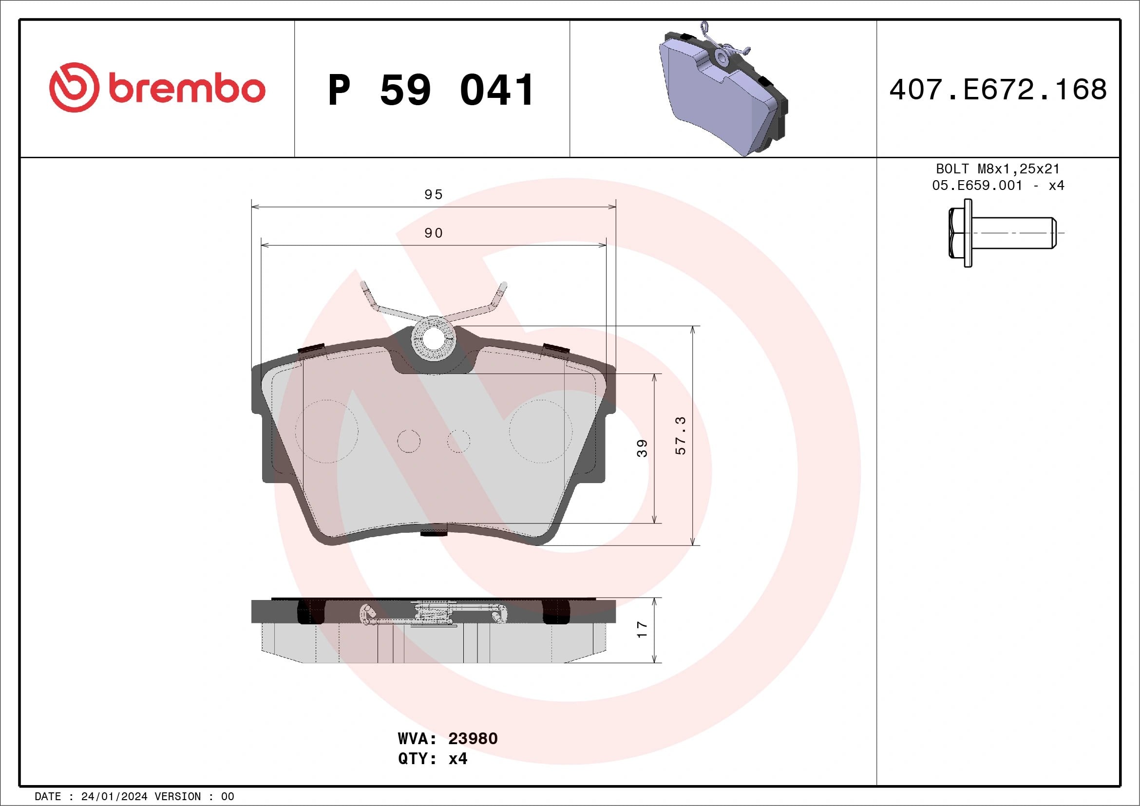 BREMBO P 59 041 Fren Balatası 0006000620052 uygun fiyat hızlı kargo