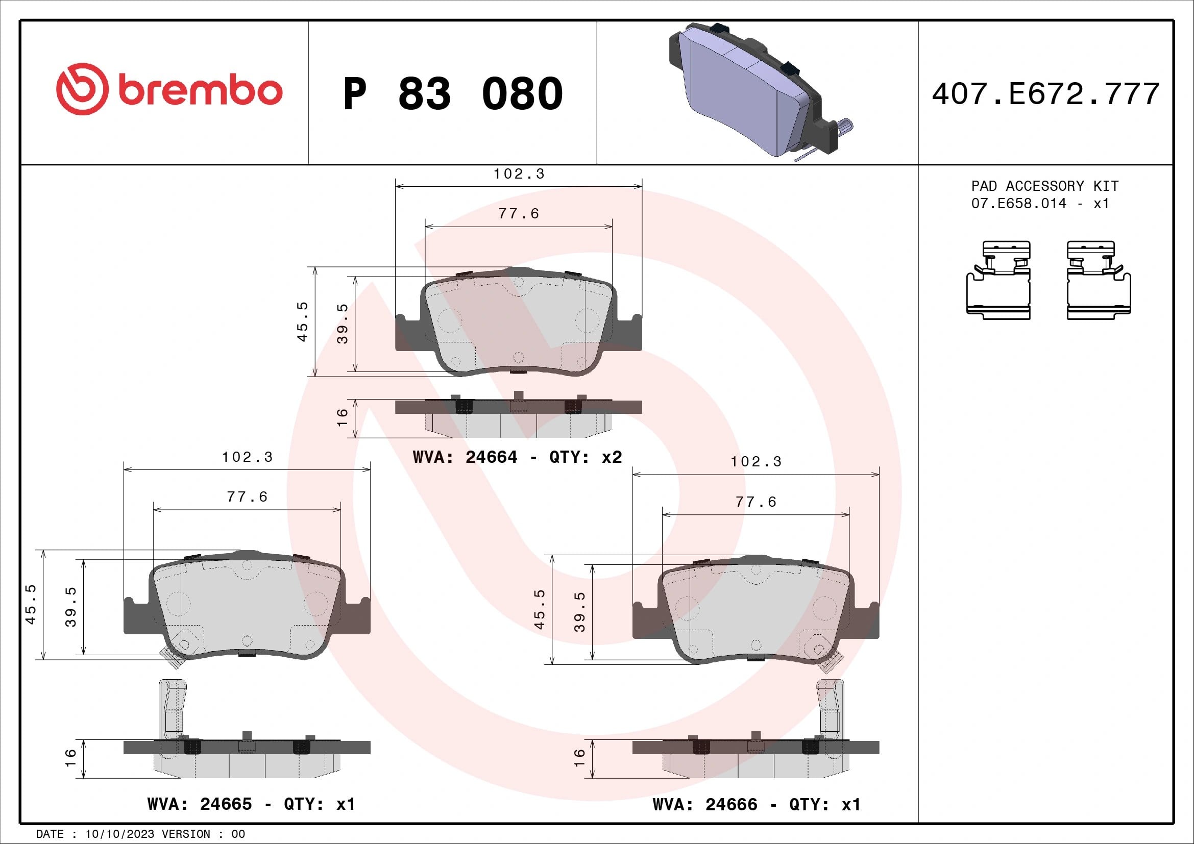 BREMBO P83080 Fren Balatası 0446602170 uygun fiyat hızlı kargo
