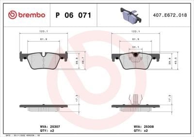BREMBO P 06 071 Fren Balatası 34218855013 uygun fiyat hızlı kargo