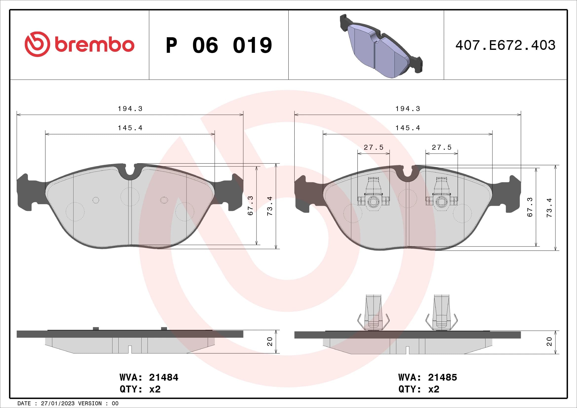 BREMBO P 06 019 Fren Balatası 0034202120 uygun fiyat hızlı kargo