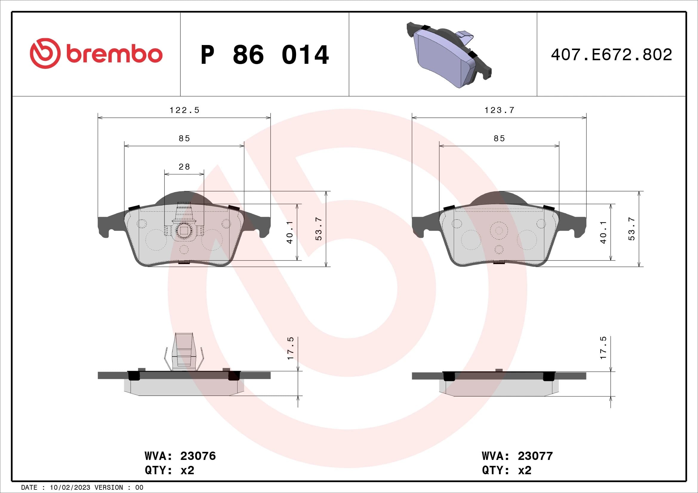 BREMBO P 86 014 Fren Balatası 272399 uygun fiyat hızlı kargo