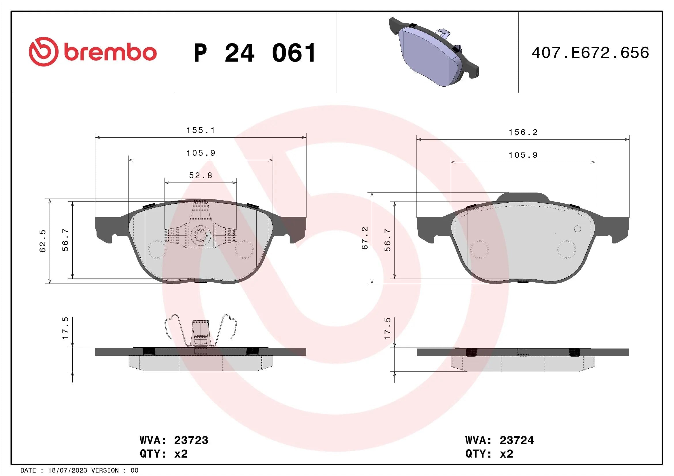 BREMBO P 24 061 Fren Balatası 1223682 uygun fiyat hızlı kargo