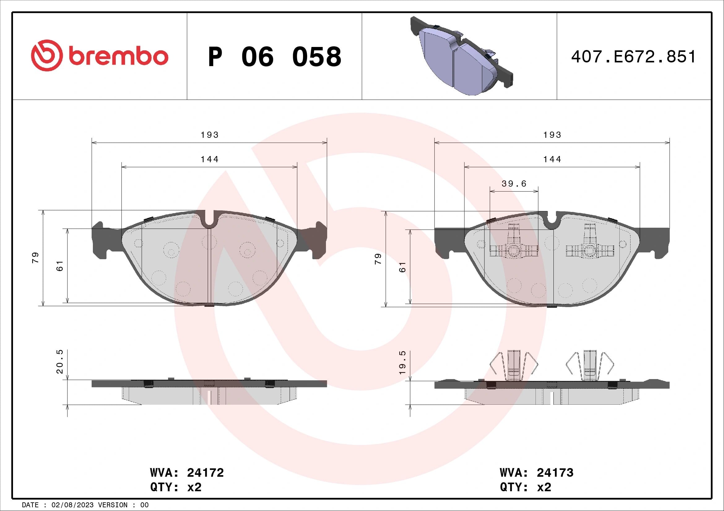BREMBO P 06 058 Fren Balatası 34112413048 uygun fiyat hızlı kargo