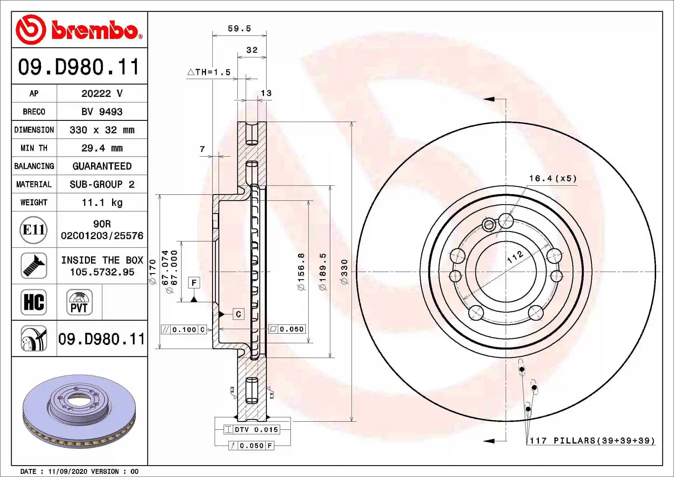 BREMBO 09 D980 11 Fren Diski 1674210601 uygun fiyat hızlı kargo