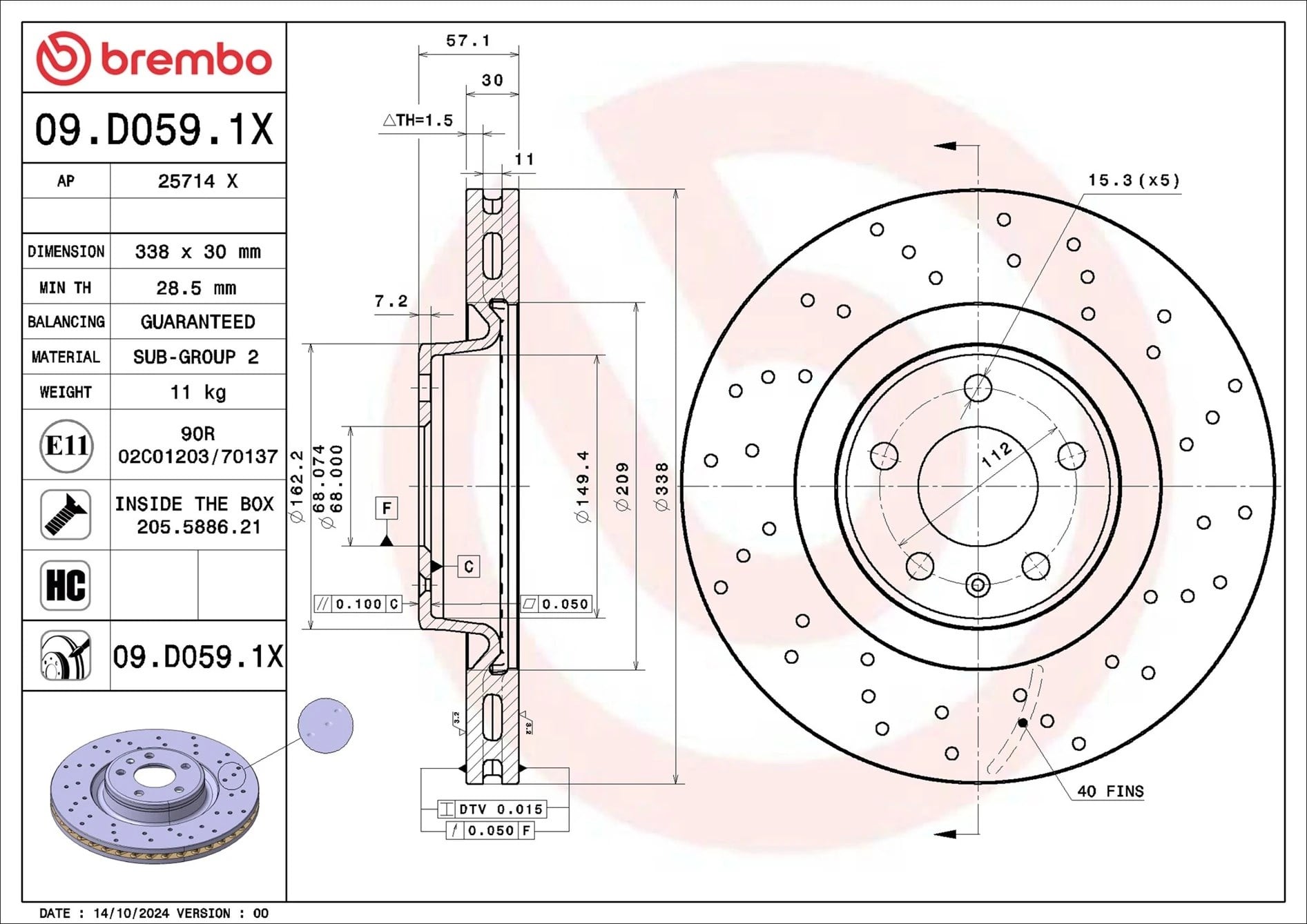 BREMBO 09D0591X Fren Diski 80A615301A uygun fiyat hızlı kargo