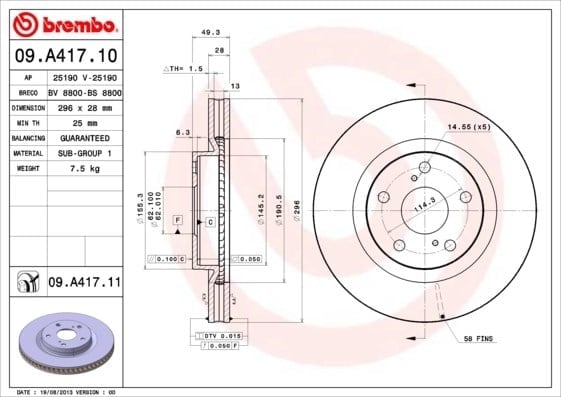 BREMBO 09 A417 11 Fren Diski 1014011607 uygun fiyat hızlı kargo