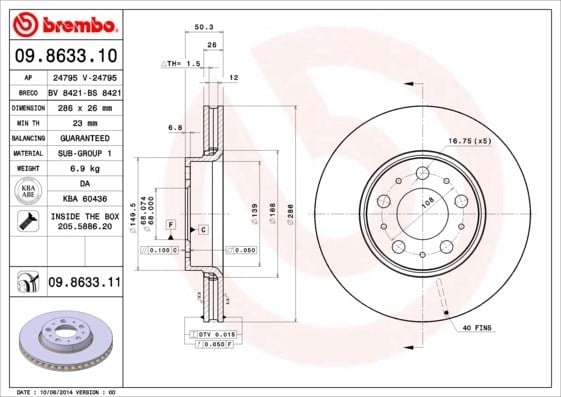 BREMBO 09863311 Fren Diski 272403 uygun fiyat hızlı kargo