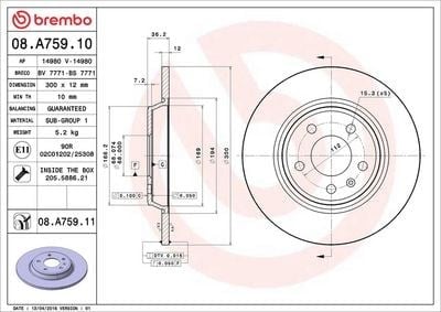 BREMBO 08 A759 11 Fren Diski 8K0615601B uygun fiyat hızlı kargo