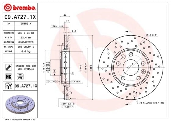 BREMBO 09A7271X Fren Diski 402060010R uygun fiyat hızlı kargo