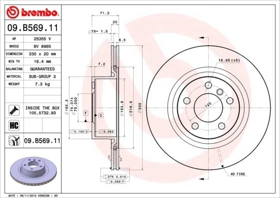 BREMBO 09 B569 11 Fren Diski 34206790362 uygun fiyat hızlı kargo