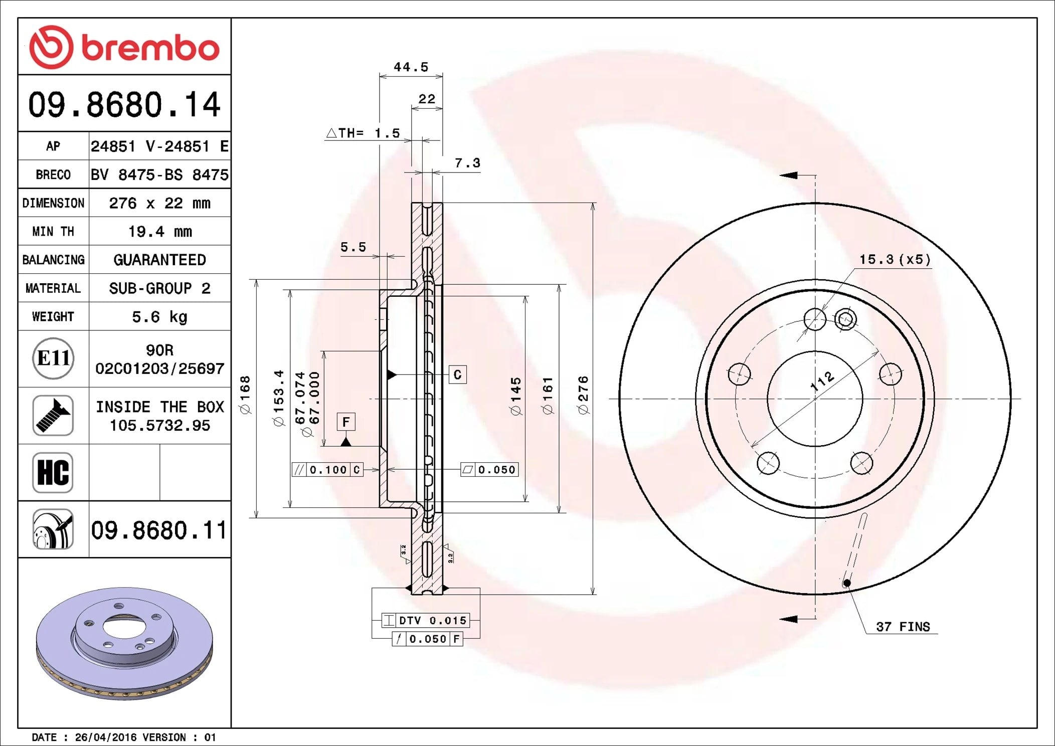 BREMBO 09 8680 11 Fren Diski 1694210112 uygun fiyat hızlı kargo