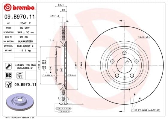 BREMBO 09 B970 11 Fren Diski 4G0615301G uygun fiyat hızlı kargo