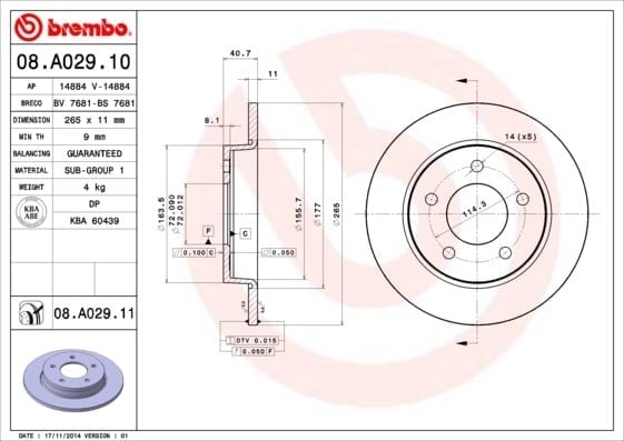 BREMBO 08 A029 10 Fren Diski BFF426251 uygun fiyat hızlı kargo