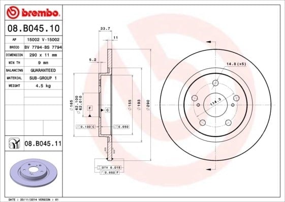 BREMBO 08 B045 10 Fren Diski 4243105070 uygun fiyat hızlı kargo