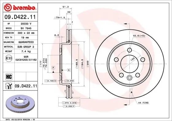 BREMBO 09D42211 Fren Diski 2N0615601 uygun fiyat hızlı kargo