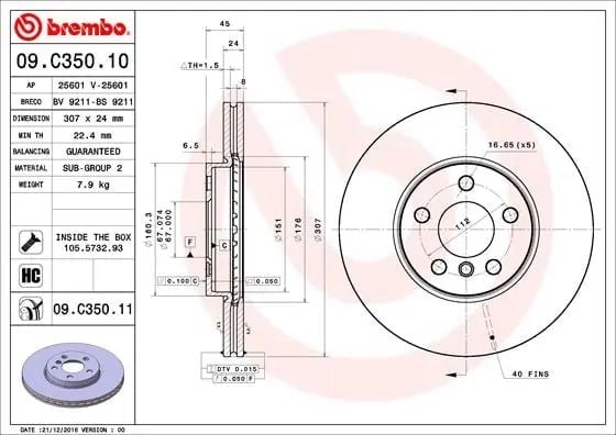 BREMBO 09C35011 Fren Diski 34116799351 uygun fiyat hızlı kargo