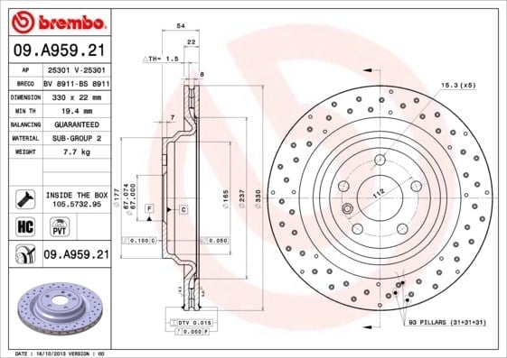 BREMBO 09 A959 21 Fren Diski 1664230412 uygun fiyat hızlı kargo