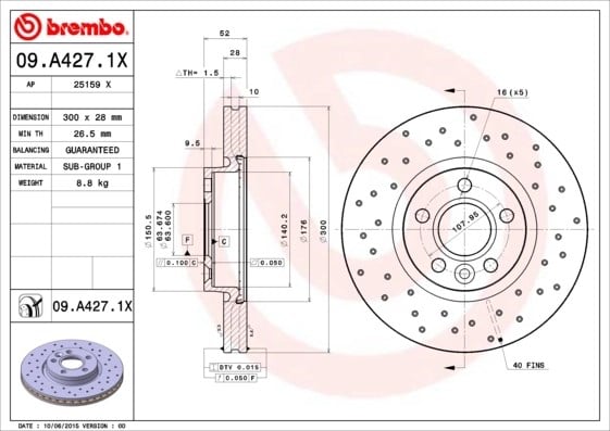 BREMBO 09A4271X Fren Diski 1379965 uygun fiyat hızlı kargo