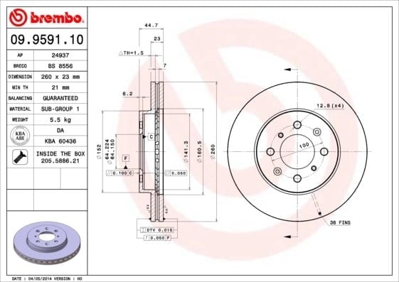 BREMBO 09 9591 10 Fren Diski 45251S6FE10 uygun fiyat hızlı kargo