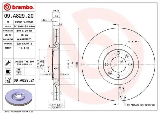 BREMBO 09A82921 Fren Diski 1611841480 uygun fiyat hızlı kargo