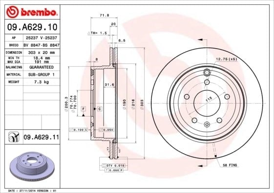 BREMBO 09 A629 10 Fren Diski 15223784 uygun fiyat hızlı kargo