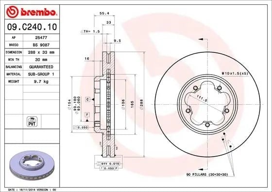 BREMBO 09 C240 10 Fren Diski 1763885 uygun fiyat hızlı kargo