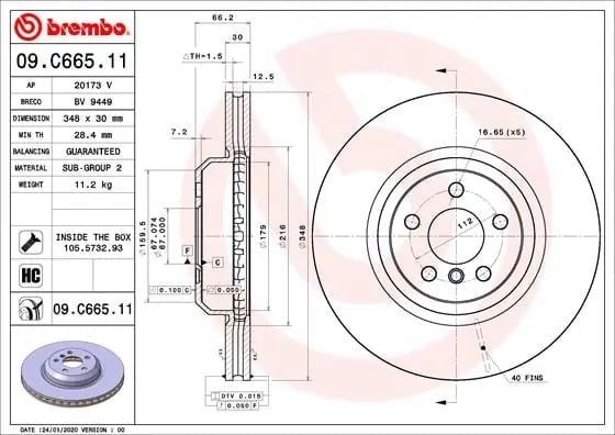 BREMBO 09C66511 Fren Diski 34106865723 uygun fiyat hızlı kargo