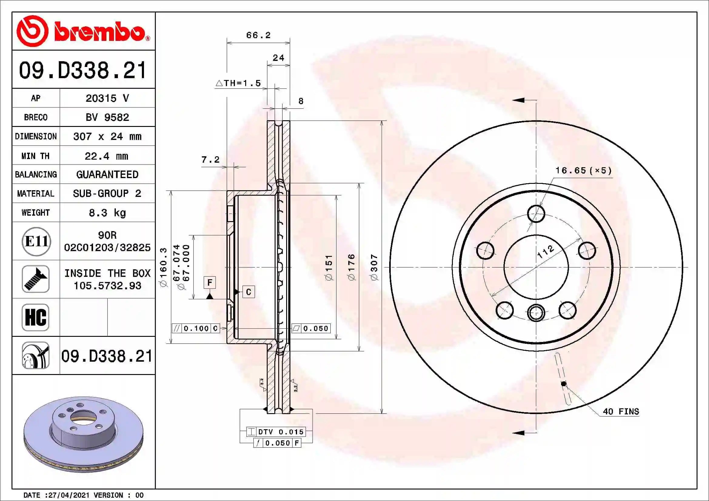 BREMBO 09 D338 21 Fren Diski 34106877212 uygun fiyat hızlı kargo