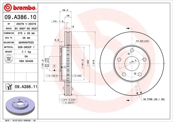 BREMBO 09A38611 Fren Diski 4351206020 uygun fiyat hızlı kargo