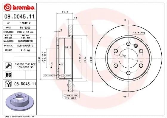 BREMBO 08 D045 11 Fren Diski 9104230200 uygun fiyat hızlı kargo