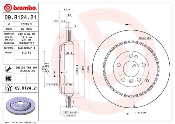 BREMBO 09 R124 21 Fren Diski 1644230612 uygun fiyat hızlı kargo