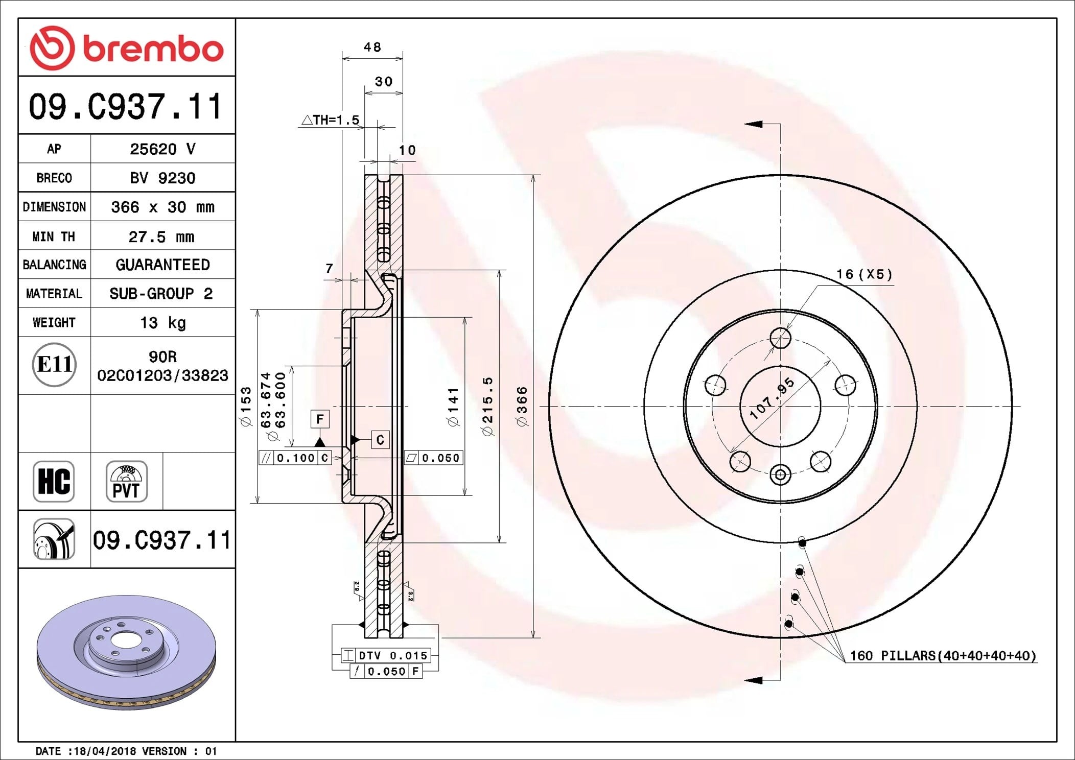 BREMBO 09 C937 11 Fren Diski 31400569 uygun fiyat hızlı kargo