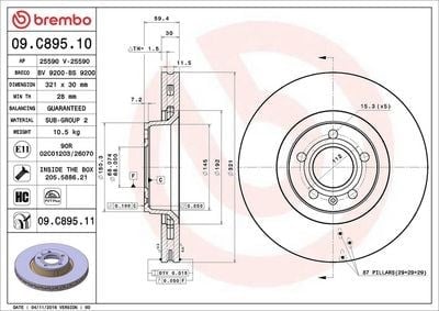 BREMBO 09 C895 11 Fren Diski 4F0615301E uygun fiyat hızlı kargo