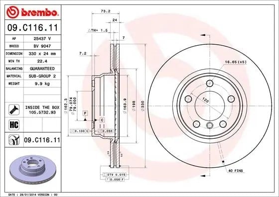 BREMBO 09 C116 11 Fren Diski 34116792221 uygun fiyat hızlı kargo