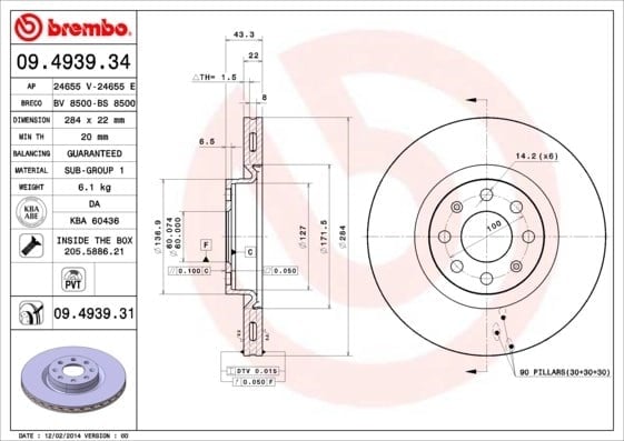BREMBO 09 4939 31 Fren Diski 5569025 uygun fiyat hızlı kargo