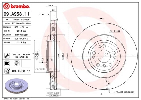 BREMBO 09 A958 11 Fren Diski 1664210112 uygun fiyat hızlı kargo