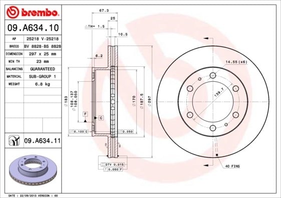 BREMBO 09 A634 10 Fren Diski 435120K060 uygun fiyat hızlı kargo