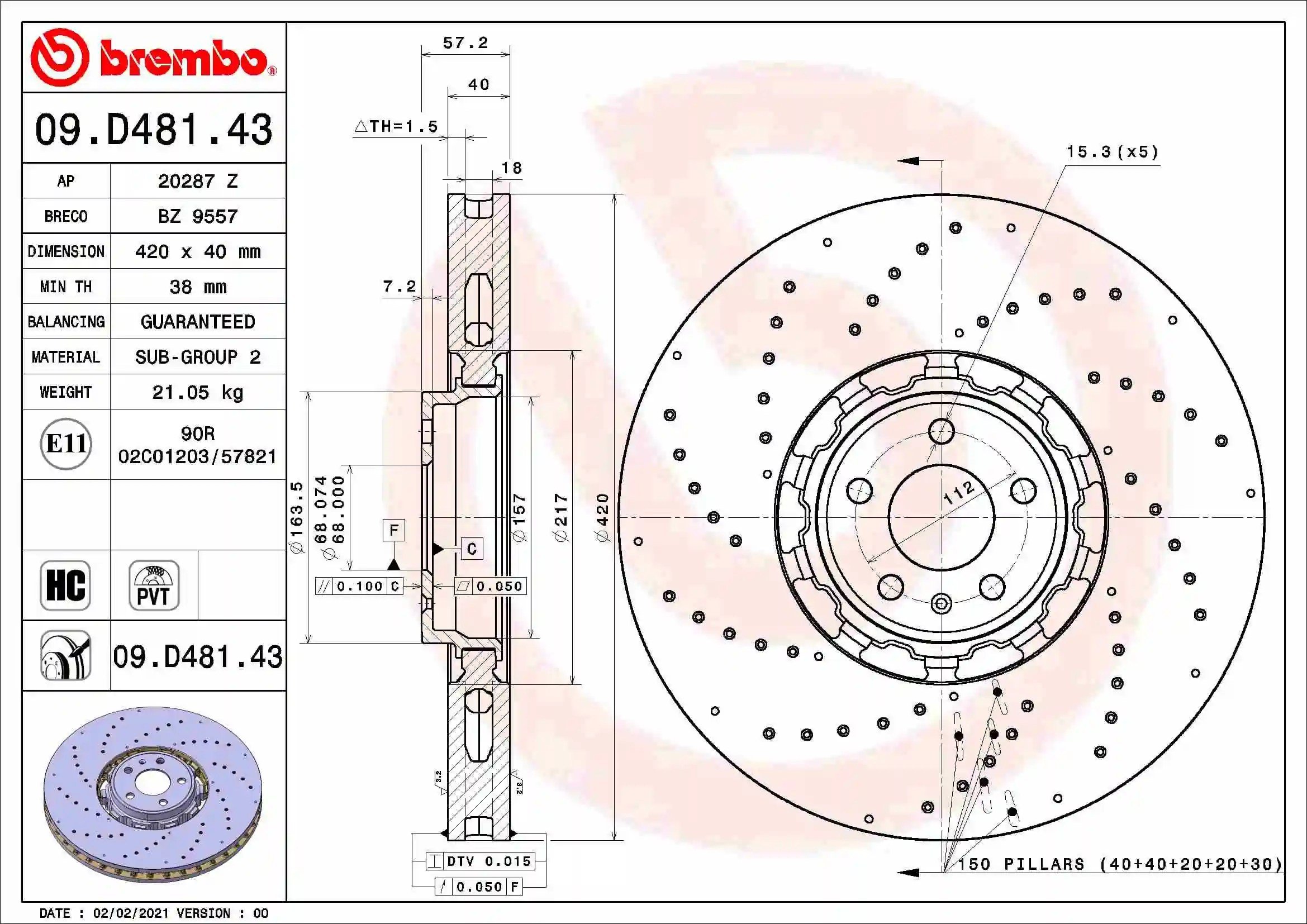 BREMBO 09D48143 Fren Diski 4K0615301Q uygun fiyat hızlı kargo