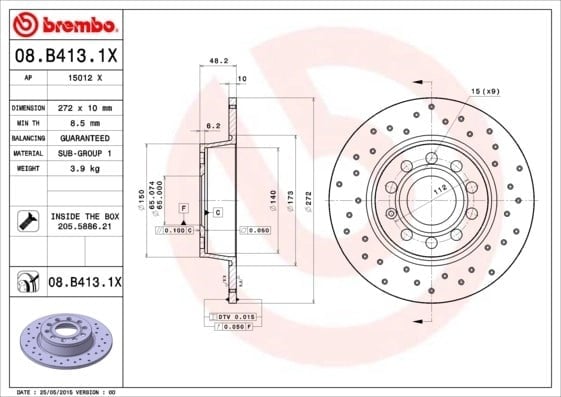 BREMBO 08B4131X Fren Diski 5Q0615601D uygun fiyat hızlı kargo