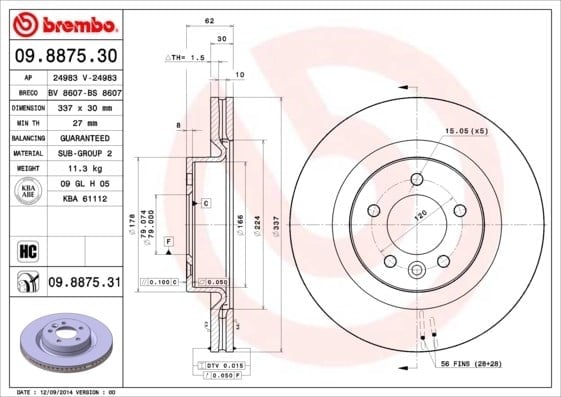 BREMBO 09887531 Fren Diski SDB000611 uygun fiyat hızlı kargo