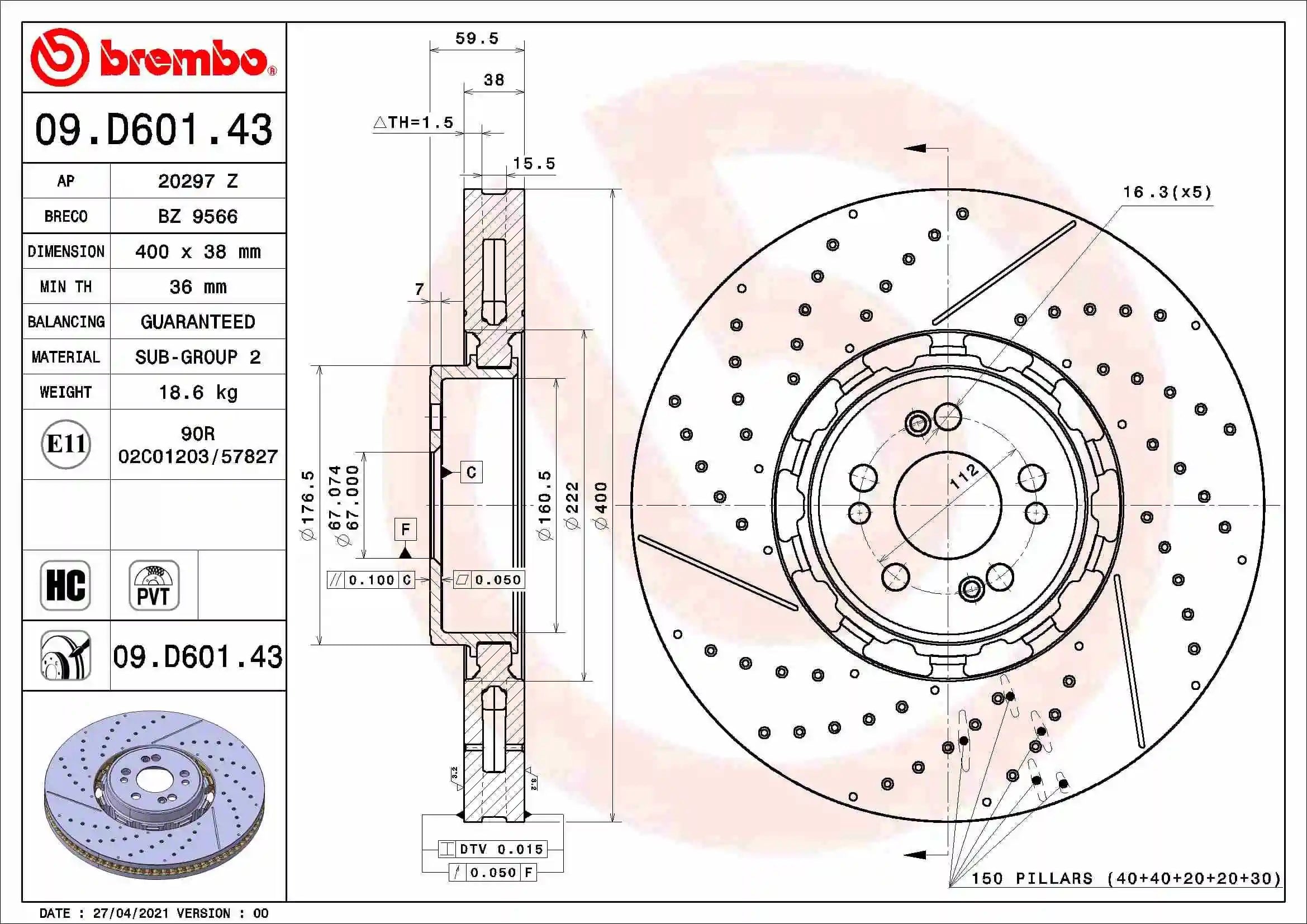 BREMBO 09 D601 43 Fren Diski 1674213600 uygun fiyat hızlı kargo