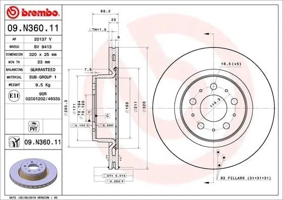 BREMBO 09 N360 11 Fren Diski 1044611 uygun fiyat hızlı kargo