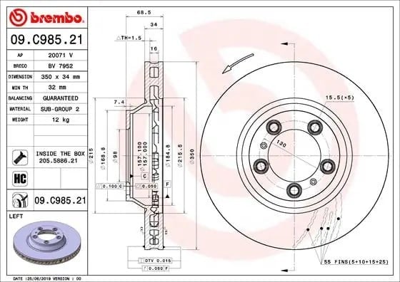BREMBO 09C98521 Fren Diski 971615301 uygun fiyat hızlı kargo