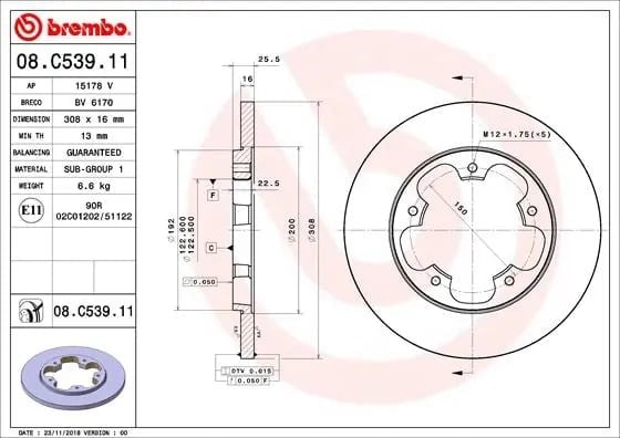BREMBO 08 C539 11 Fren Diski 1815599 uygun fiyat hızlı kargo