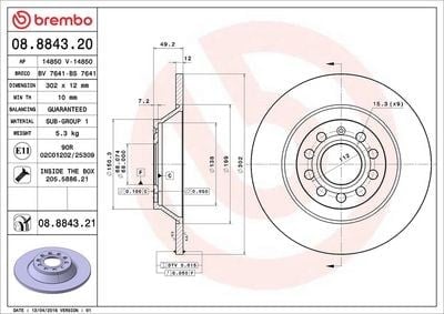 BREMBO 08 8843 21 Fren Diski 4F0615601E uygun fiyat hızlı kargo