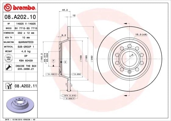 BREMBO 08 A202 10 Fren Diski 1K0615601AD uygun fiyat hızlı kargo