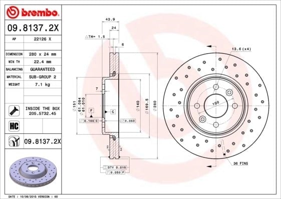BREMBO 0981372X Fren Diski 402065616R uygun fiyat hızlı kargo